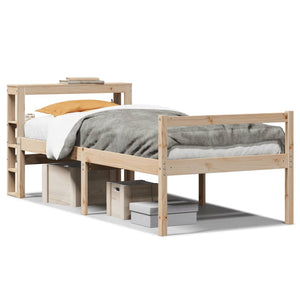 vidaXL Senior Bed with Headboard 100x200 cm Solid Pine Wood