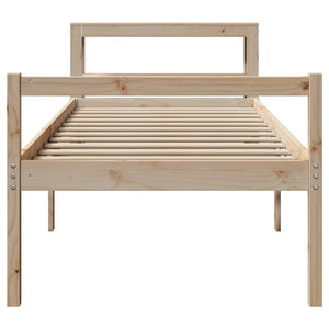 vidaXL Senior Bed with Headboard 100x200 cm Solid Pine Wood