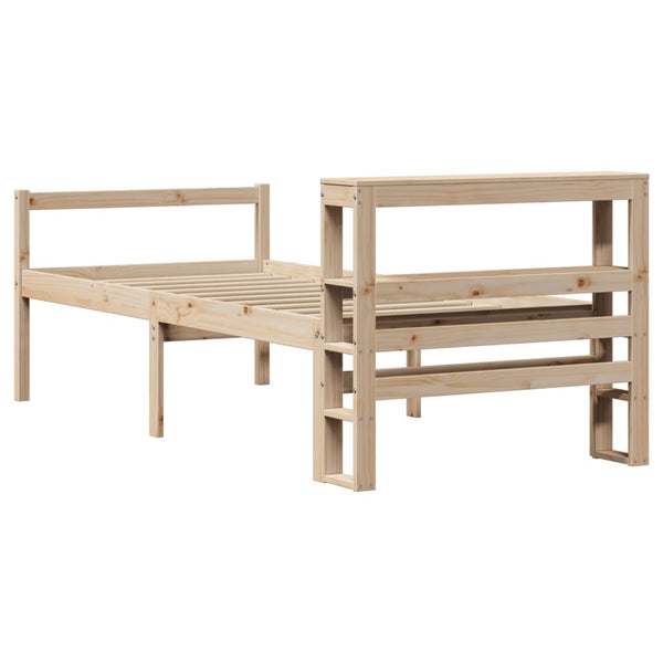 vidaXL Senior Bed with Headboard 100x200 cm Solid Pine Wood