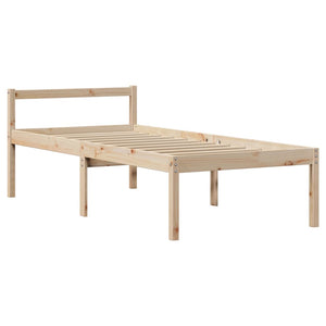 vidaXL Senior Bed with Headboard 100x200 cm Solid Pine Wood