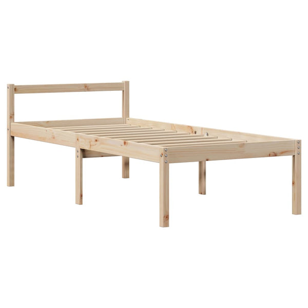 vidaXL Senior Bed with Headboard 100x200 cm Solid Pine Wood
