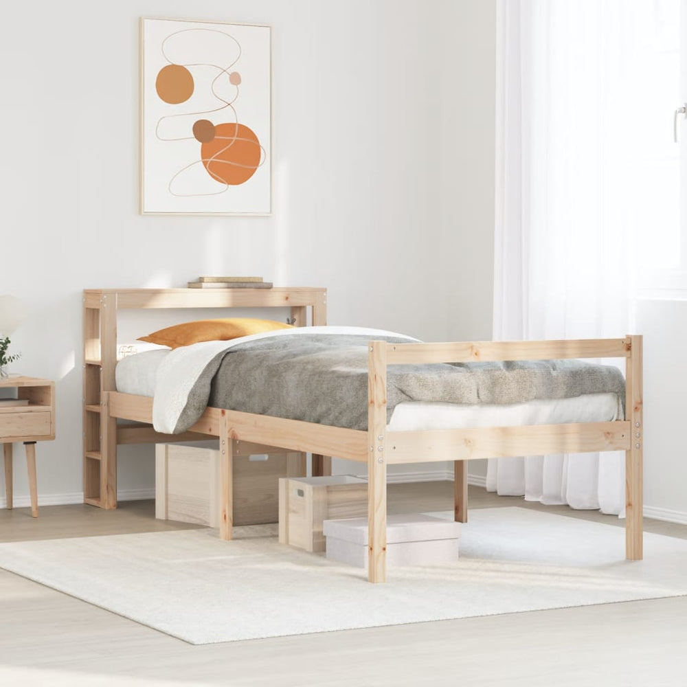 vidaXL Senior Bed with Headboard 100x200 cm Solid Pine Wood