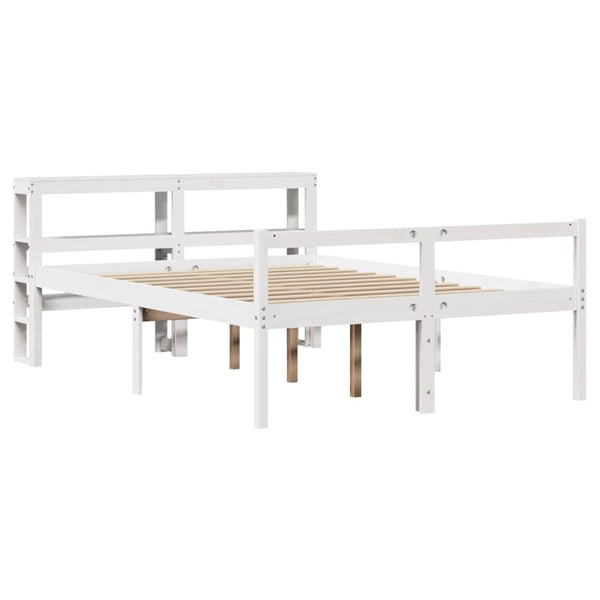 vidaXL Senior Bed Frame with Headboard without Mattress White 120x200 cm