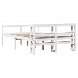 vidaXL Senior Bed Frame with Headboard without Mattress White 120x200 cm