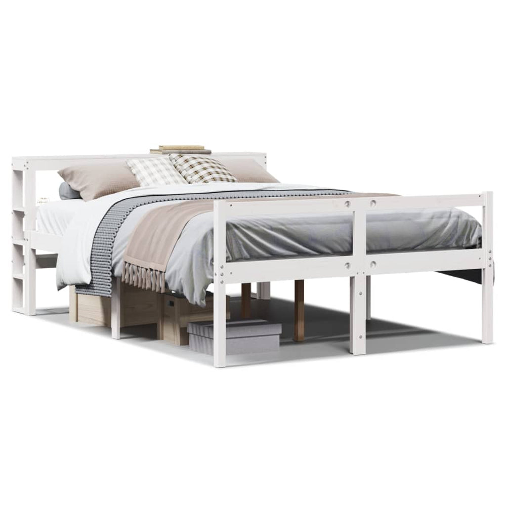 vidaXL Senior Bed with Headboard without Mattress White 160x200 cm