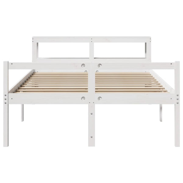 vidaXL Senior Bed with Headboard without Mattress White 160x200 cm