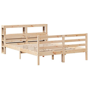 vidaXL Bed Frame with Headboard, No Mattress, 140x190 cm