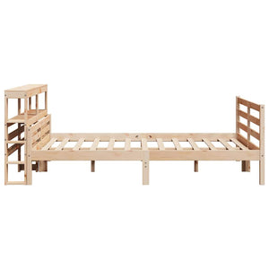 vidaXL Bed Frame with Headboard, No Mattress, 140x190 cm