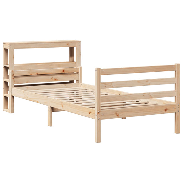 vidaXL Bed Frame with Headboard without Mattress 100x200 cm