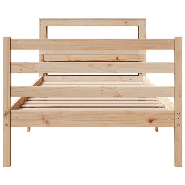 vidaXL Bed Frame with Headboard without Mattress 100x200 cm
