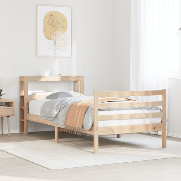 vidaXL Bed Frame with Headboard without Mattress 100x200 cm