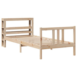 vidaXL Bed Frame with Headboard without Mattress 75x190 cm