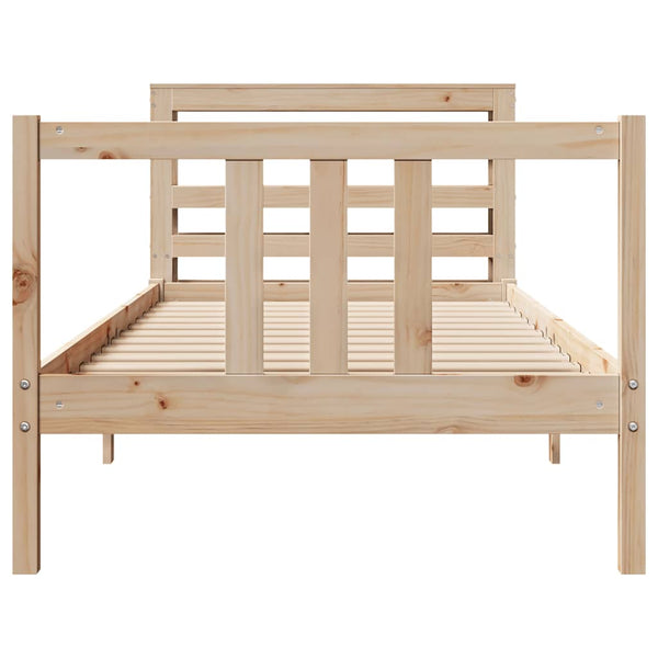 vidaXL Bed Frame with Headboard without Mattress 75x190 cm