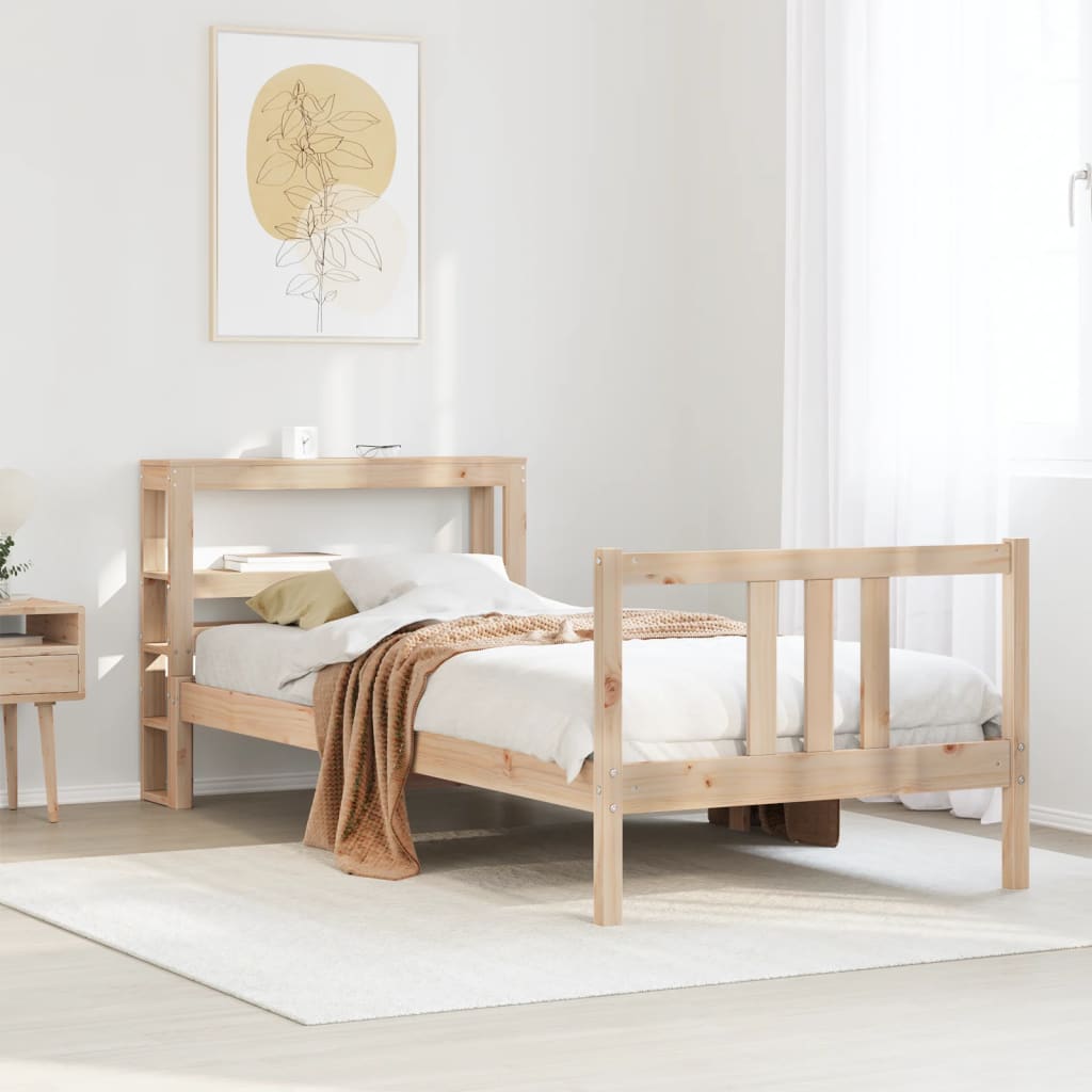 vidaXL Bed Frame with Headboard without Mattress 75x190 cm