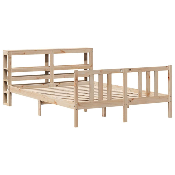 vidaXL Bed Frame with Headboard, No Mattress, 120x200 cm