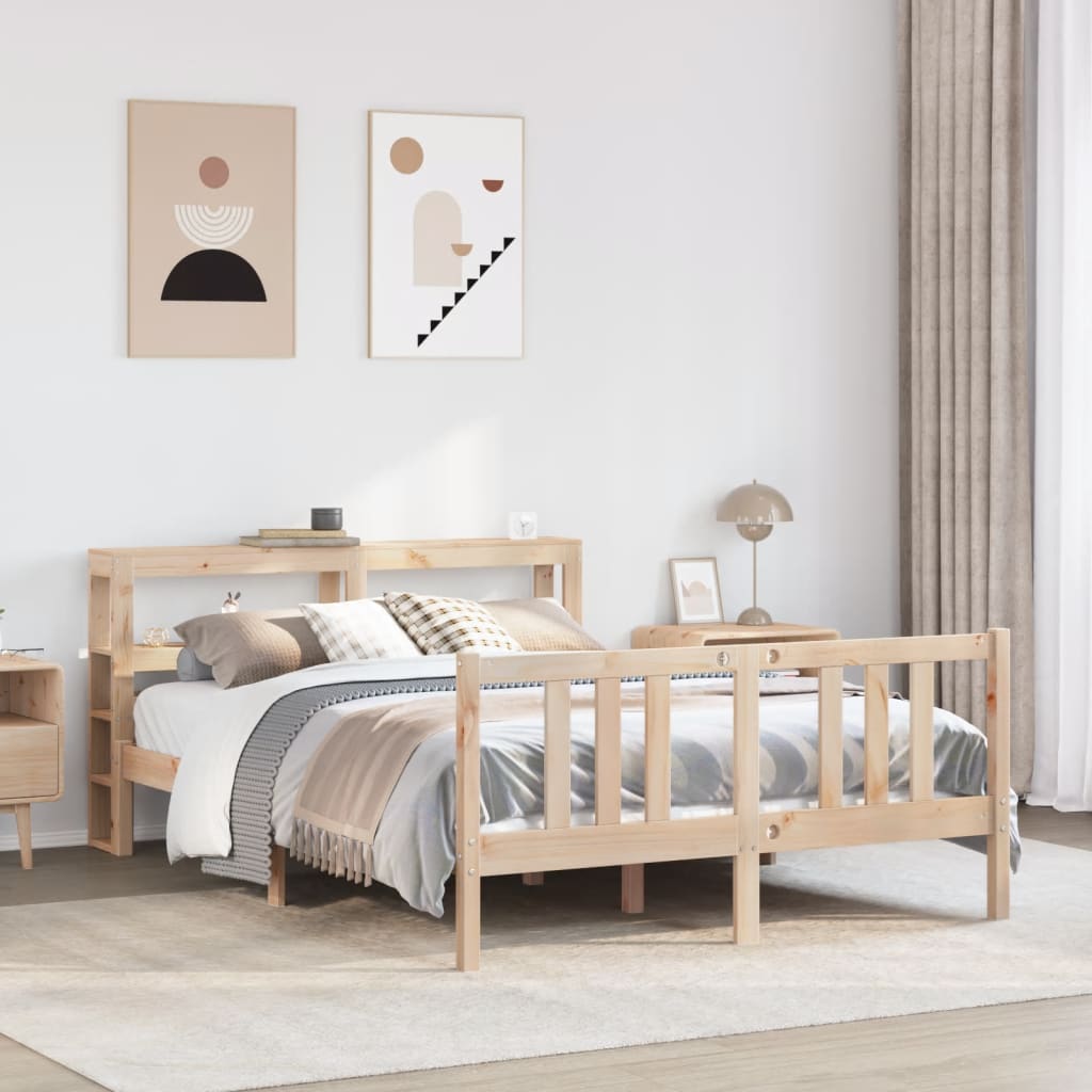 vidaXL Bed Frame with Headboard, No Mattress, 120x200 cm