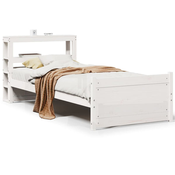 vidaXL Bed Frame with Headboard without Mattress White 90x190 cm