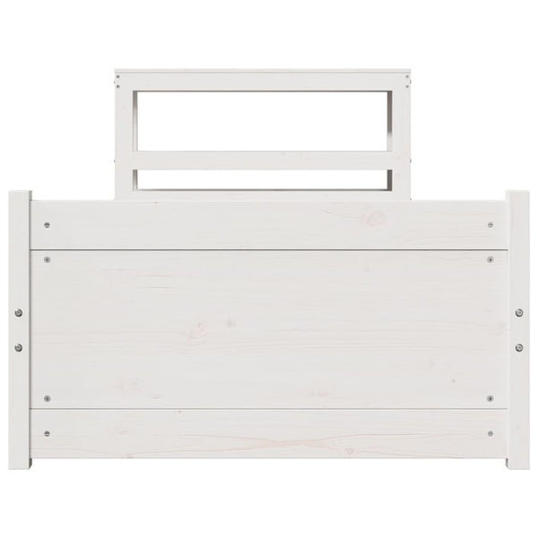 vidaXL Bed Frame with Headboard without Mattress White 90x190 cm