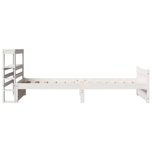 vidaXL Bed Frame with Headboard without Mattress White 90x190 cm