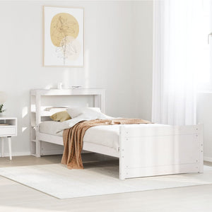 vidaXL Bed Frame with Headboard without Mattress White 90x190 cm