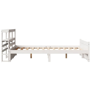 vidaXL Bed Frame with Headboard without Mattress White 135x190 cm