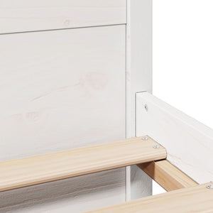 vidaXL Bed Frame with Headboard without Mattress White 135x190 cm