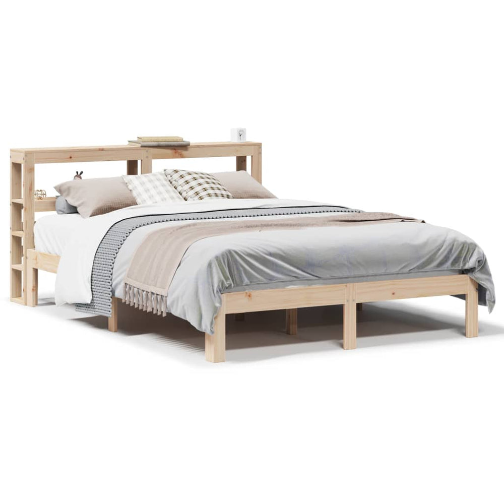 vidaXL Bed Frame with Headboard, No Mattress 120x190 cm