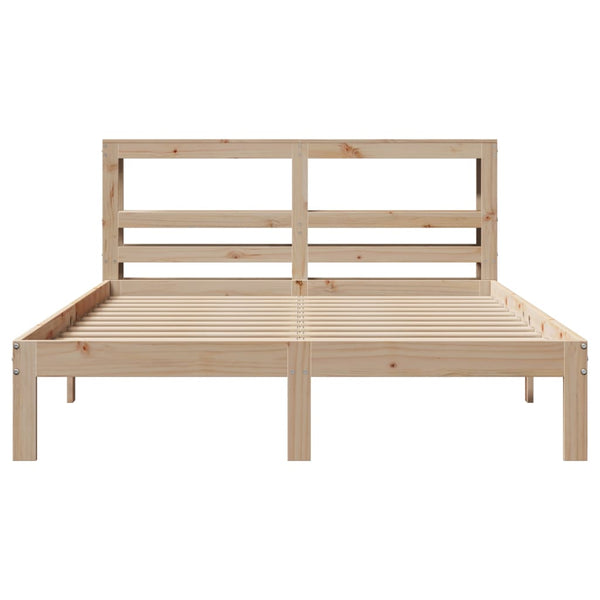 vidaXL Bed Frame with Headboard, No Mattress 120x190 cm