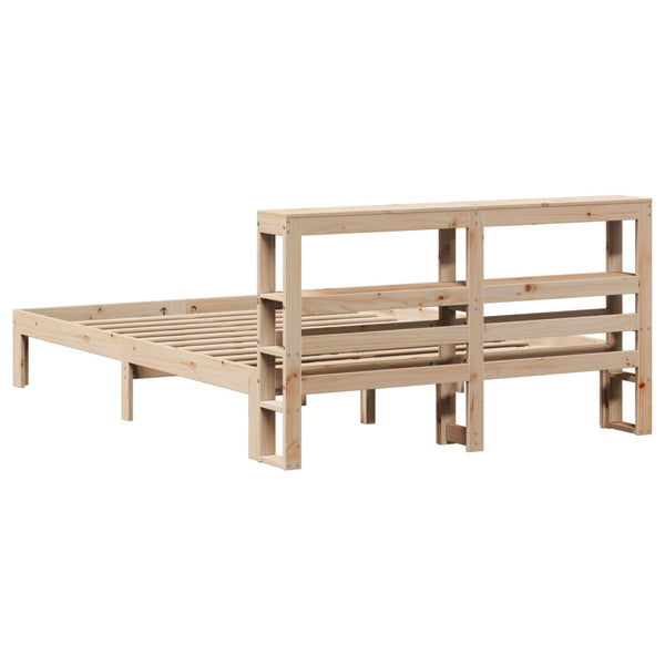 vidaXL Bed Frame with Headboard, No Mattress 120x190 cm
