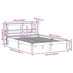 vidaXL Bed Frame with Headboard, No Mattress 120x190 cm