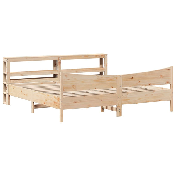 vidaXL Solid Wood Bed with Headboard 180x200 cm Pine