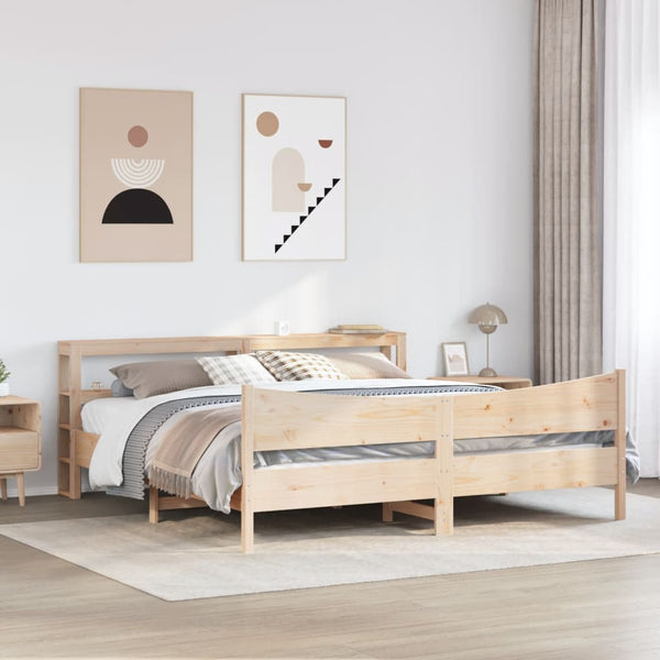 vidaXL Solid Wood Bed with Headboard 180x200 cm Pine