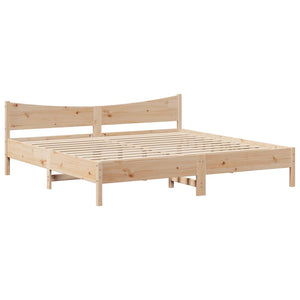 vidaXL Solid Wood Bed with Headboard 180x200 cm Pine