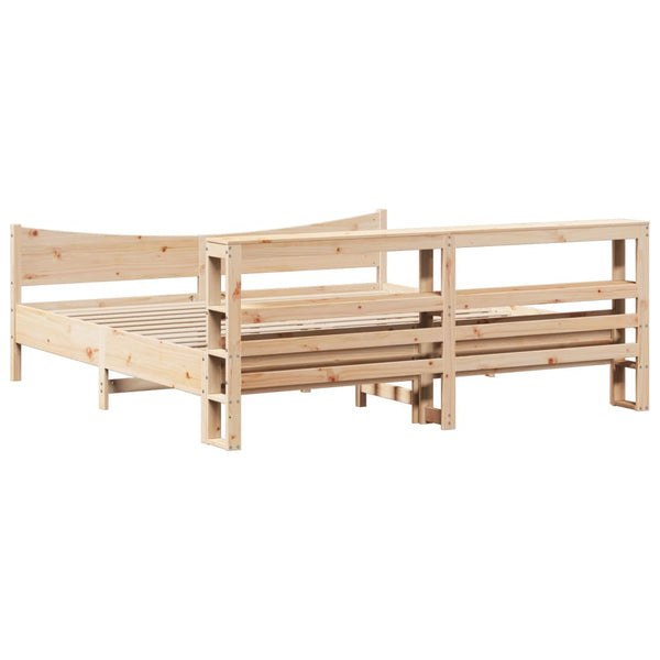 vidaXL Solid Wood Bed with Headboard 180x200 cm Pine