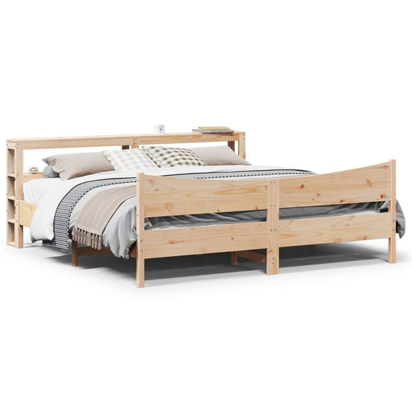vidaXL Solid Wood Bed with Headboard 180x200 cm Pine