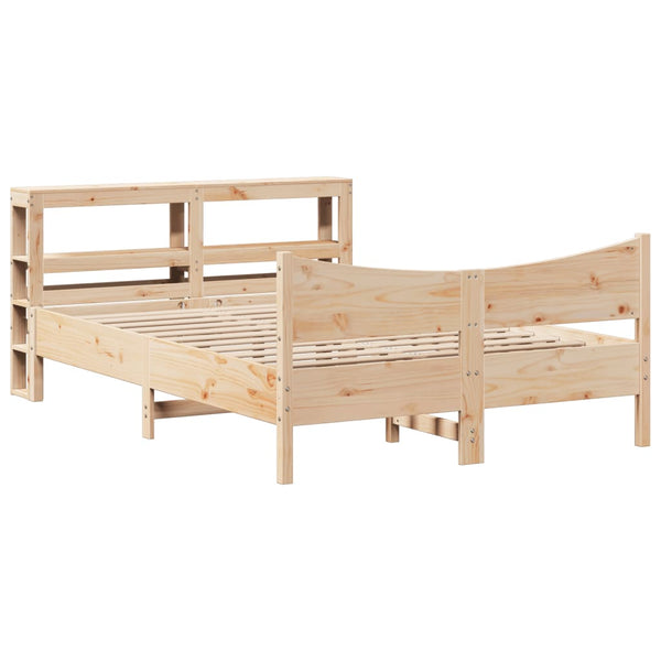vidaXL Solid Wood Bed with Headboard 150x200 cm Pine