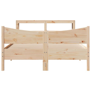 vidaXL Solid Wood Bed with Headboard 150x200 cm Pine