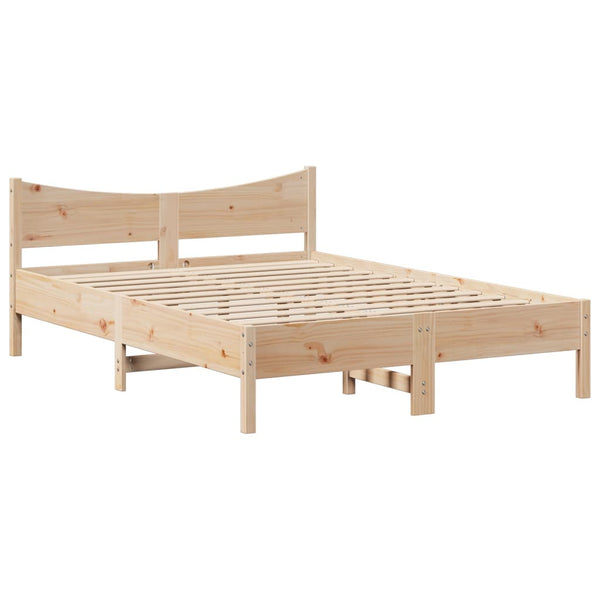 vidaXL Solid Wood Bed with Headboard 150x200 cm Pine