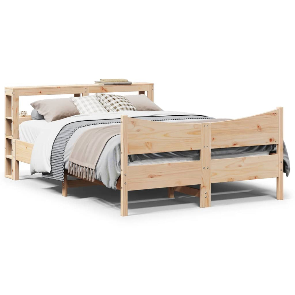 vidaXL Solid Wood Bed with Headboard 120x200 cm Pine