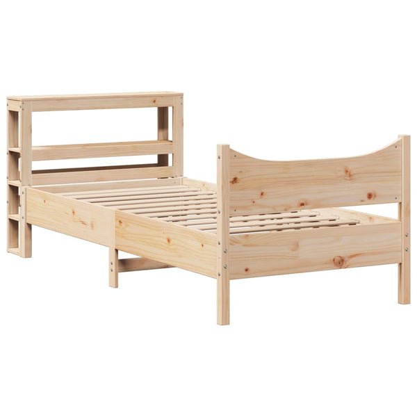 vidaXL Solid Wood Bed with Headboard 75x190 cm Pine