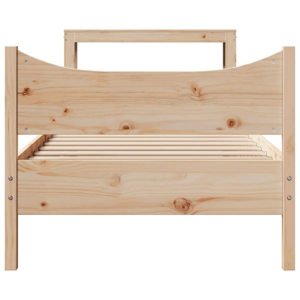 vidaXL Solid Wood Bed with Headboard 75x190 cm Pine