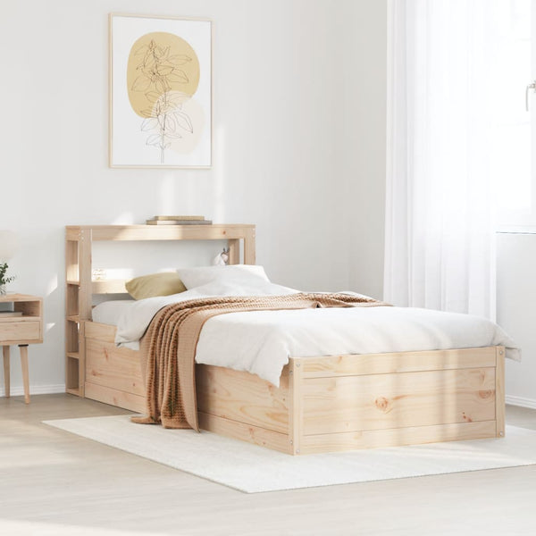 vidaXL Solid Wood Bed with Headboard 90x190 cm Pine