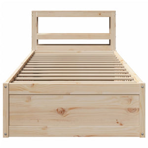 vidaXL Solid Wood Bed with Headboard 90x190 cm Pine