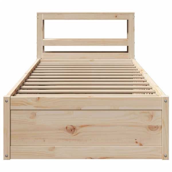 vidaXL Solid Wood Bed with Headboard 90x190 cm Pine