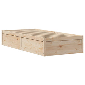 vidaXL Solid Wood Bed with Headboard 90x190 cm Pine