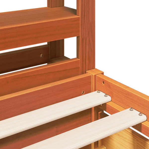 vidaXL Solid Wood Bed Frame without Mattress Waxed Brown 100x200 cm Pine Wood
