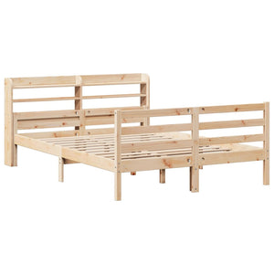 vidaXL Bed Frame with Headboard without Mattress 135x190 cm
