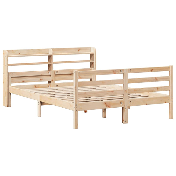 vidaXL Bed Frame with Headboard without Mattress 135x190 cm