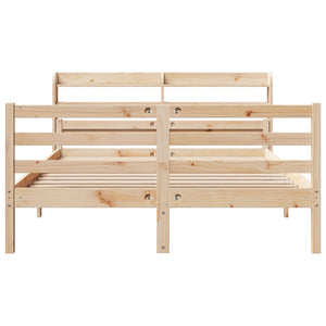 vidaXL Bed Frame with Headboard without Mattress 135x190 cm