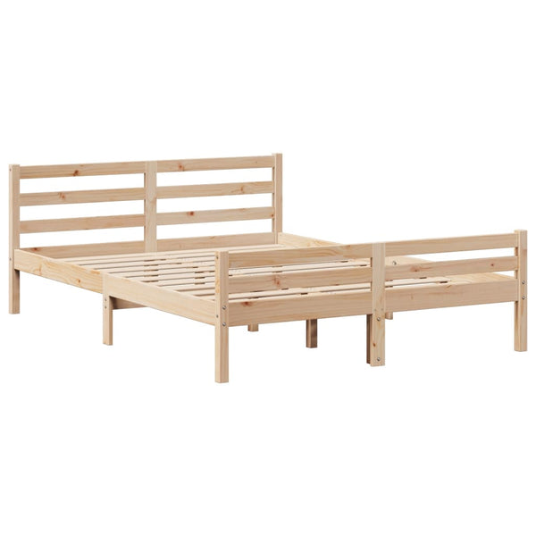 vidaXL Bed Frame with Headboard without Mattress 135x190 cm